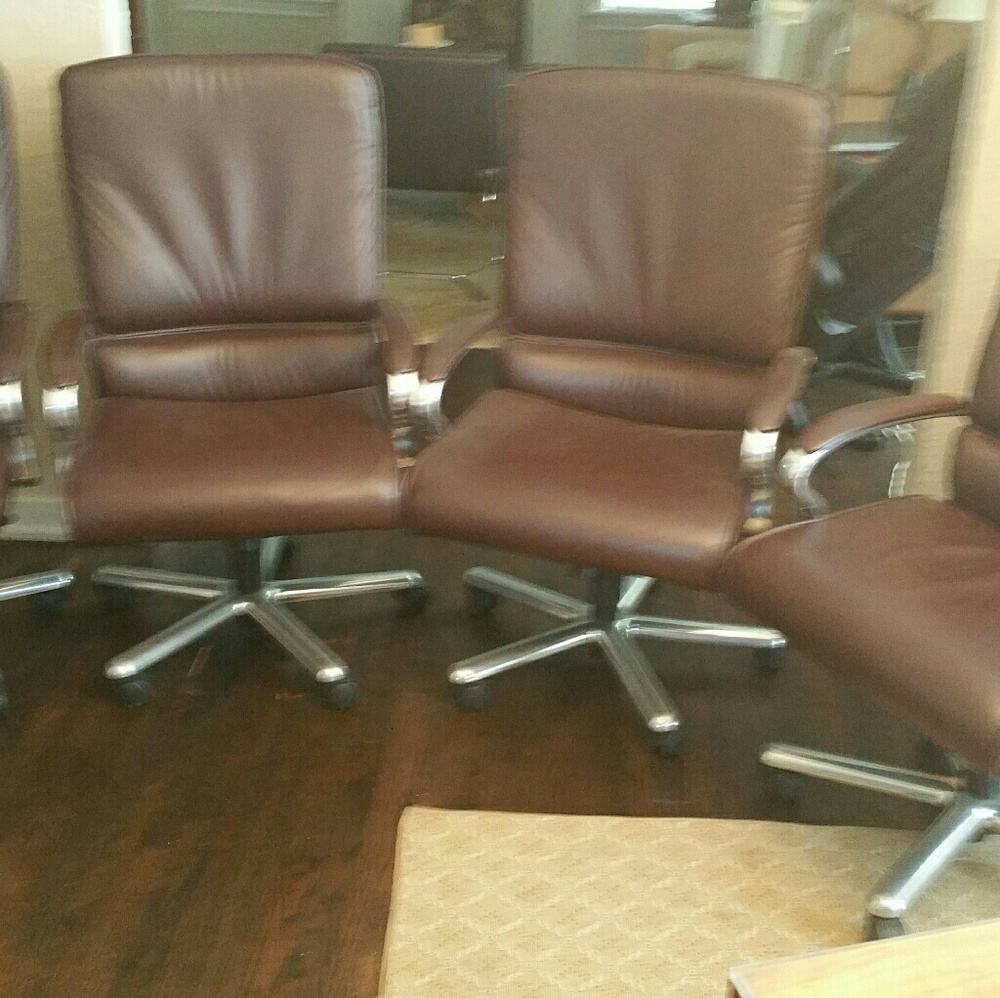 Brayton High Back Leather Chairs -set of 4